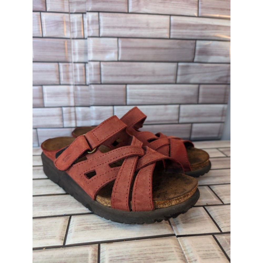 Spring Step Wedge Sandles Womens 6 Mauve Suede Adjustable